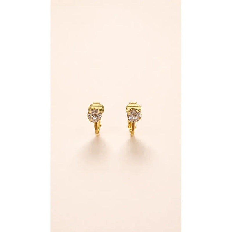 Aros Mujer Presion Brilante Pequeño Dorado Dorado