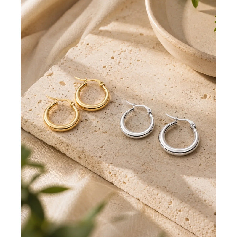 Aros Dana Argollas Plateadas