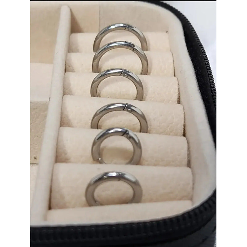 Aros Argollas Acero Inoxidable Lisas Pack 3 Pares Unisex Plateado
