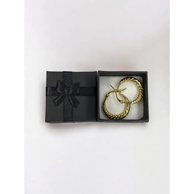 Aros Argollas Doradas Mujer Acero Inoxidable – Pendientes Elegantes Sin Alergia