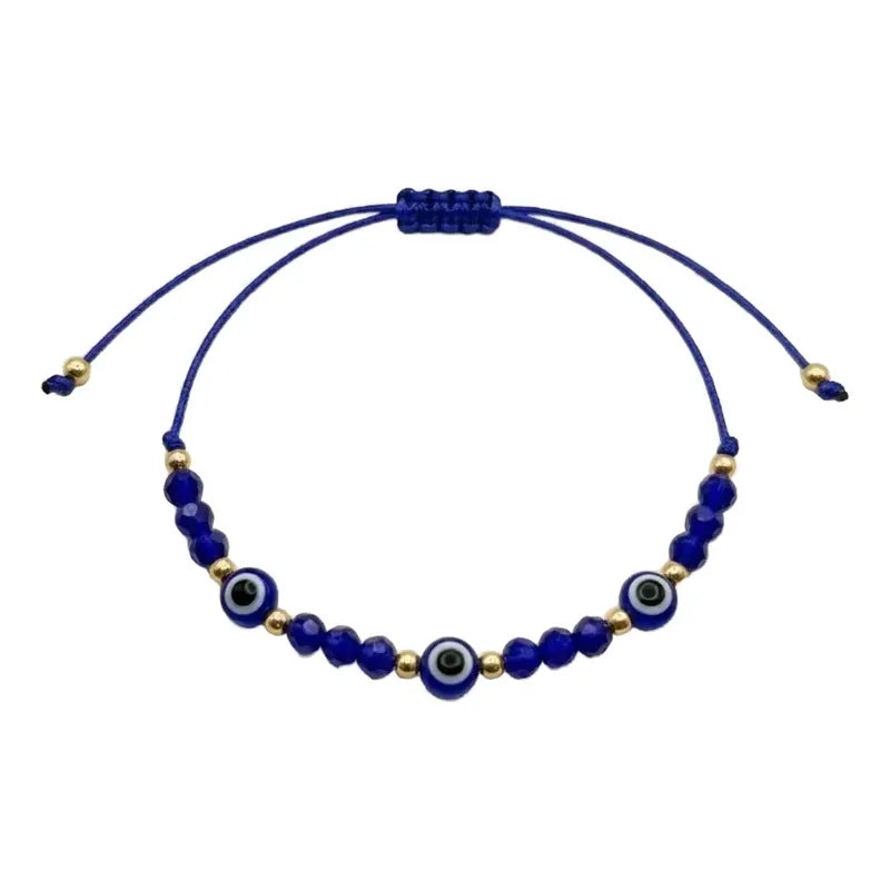 Pulsera Ojo Turco Protección Amuleto Suerte Unisex En Acero Azul 16 Cm