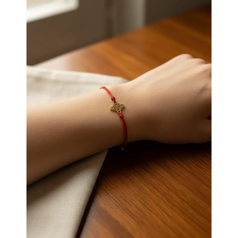 Pulsera Nudo De Bruja Rojo Amuleto Protección Acero Regalo Rojo 16 Cm