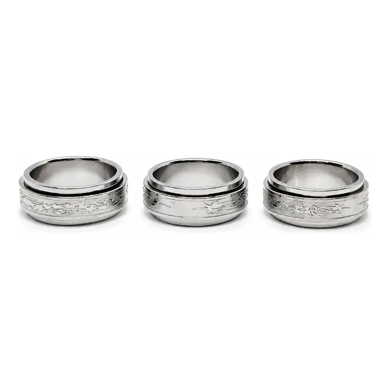 Anillo Antiestres Giratorio Unisex Acero Inoxidable Variado Diseño Al Azar 18