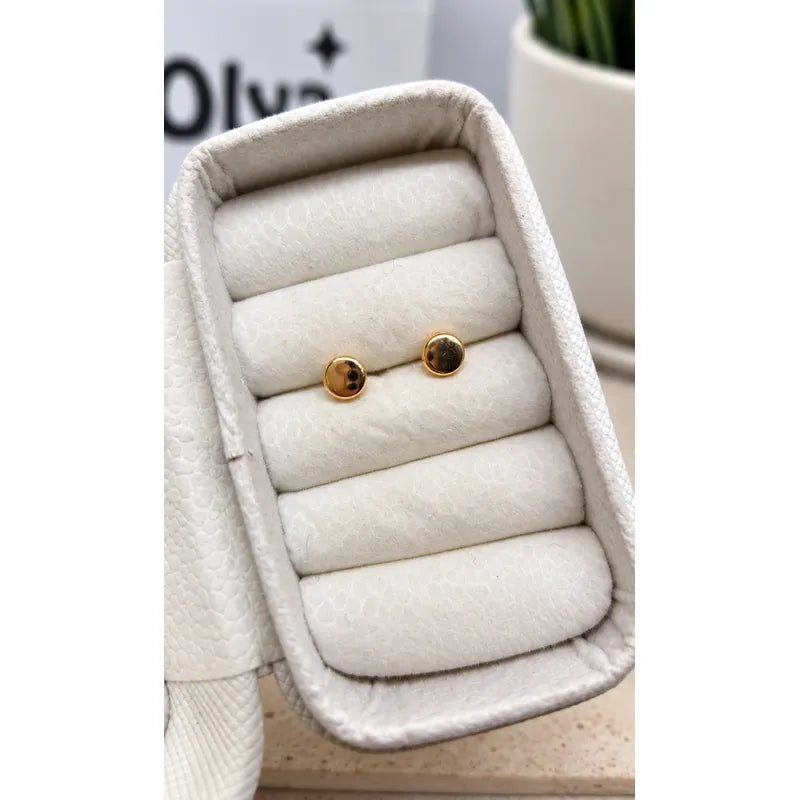 Aros Redondos Enchapados En Oro Tope Bebe Niña Regalo Dorado