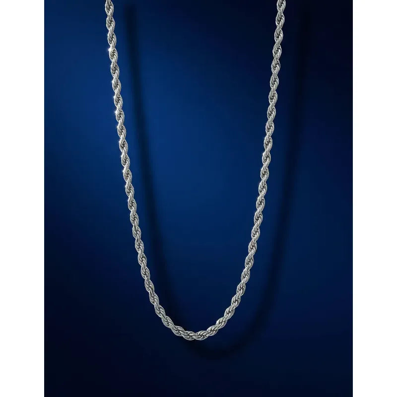 Cadena Tourbillon Hombre Acero Inoxidable 3mm Regalo Plateado