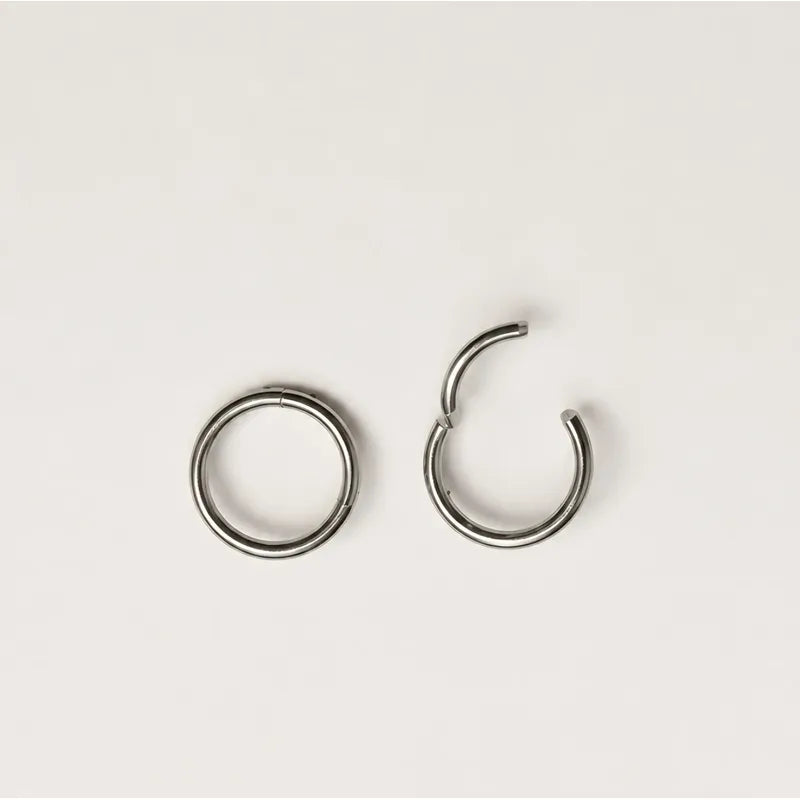 Aros Clicker Argollas 10mm Acero Quirúrgico Hombre Unisex Plateado