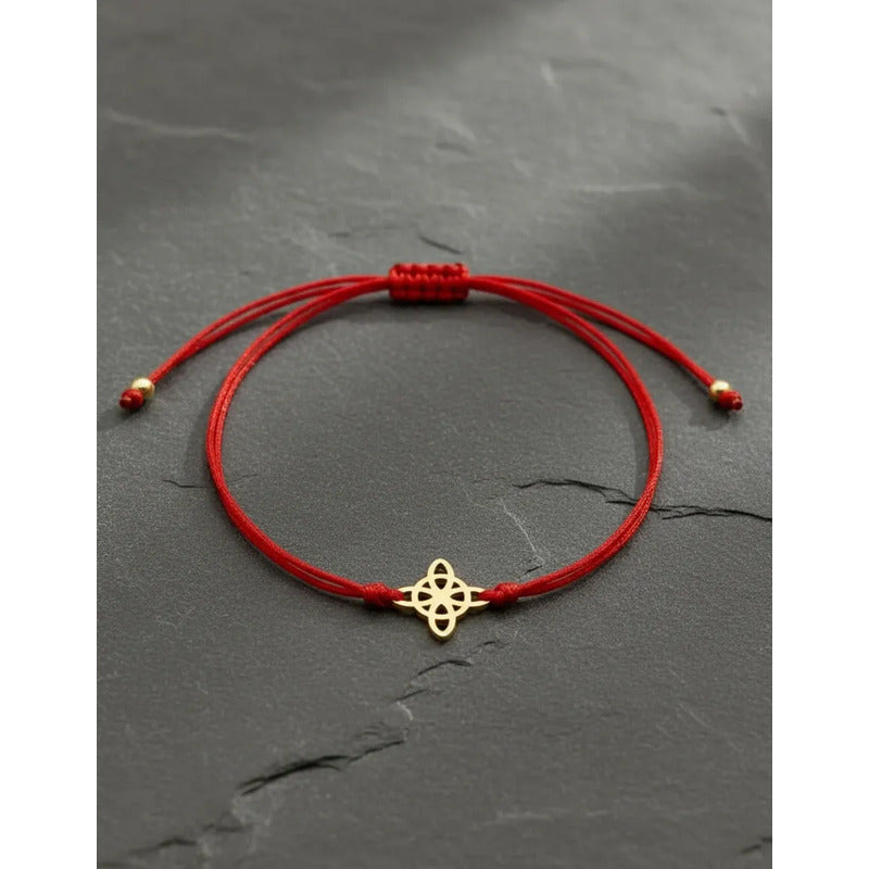 Pulsera Nudo De Bruja Rojo Amuleto Protección Acero Regalo Rojo 16 Cm