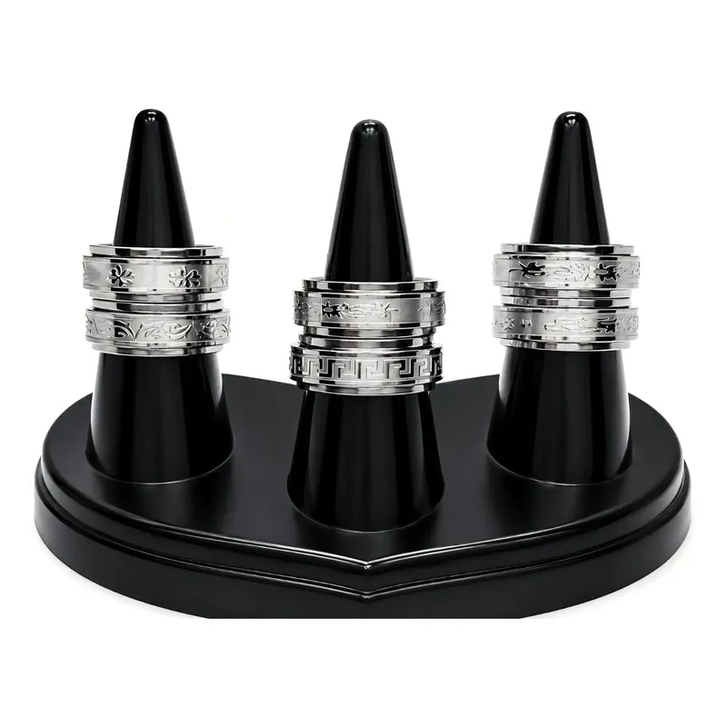 Anillo Antiestres Giratorio Unisex Acero Inoxidable Variado Diseño Al Azar 17