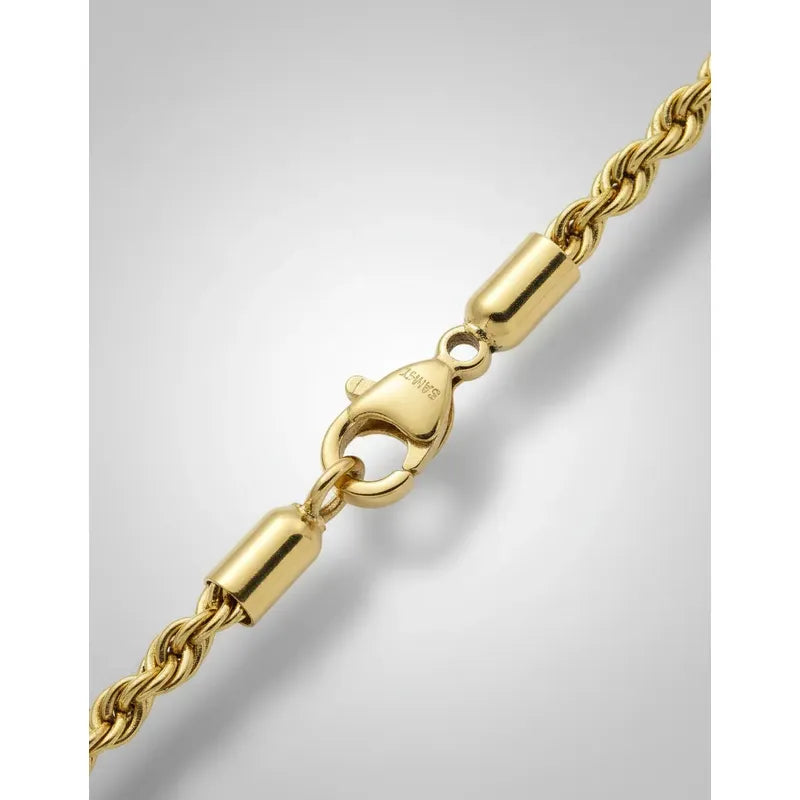 Cadena Tourbillon Hombre Acero Inoxidable 3mm Regalo Dorado