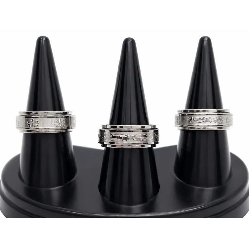 Anillo Antiestres Giratorio Unisex Acero Inoxidable Variado Diseño Al Azar 18