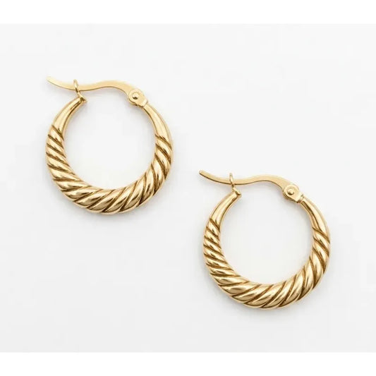 Aros Argollas Doradas Mujer Acero Inoxidable – Pendientes Elegantes Sin Alergia