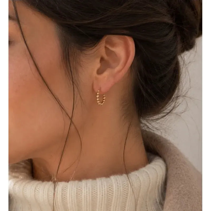 Aros Mujer Argollas Acero Inoxidable Minimalistas 20mm Dorado