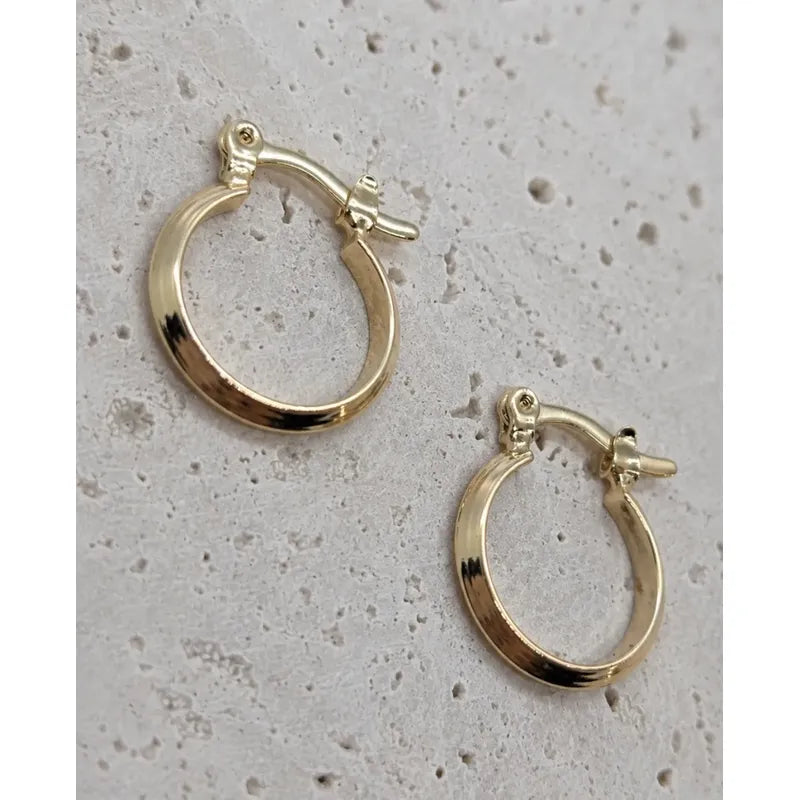Aros Mujer Argollas Enchapadas 16mm Clasicas Caja De Rgalo Dorado