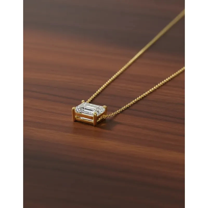 Collar Mujer Punto Luz Cuadrado Acero Inoxidable Regalo Dama Dorado