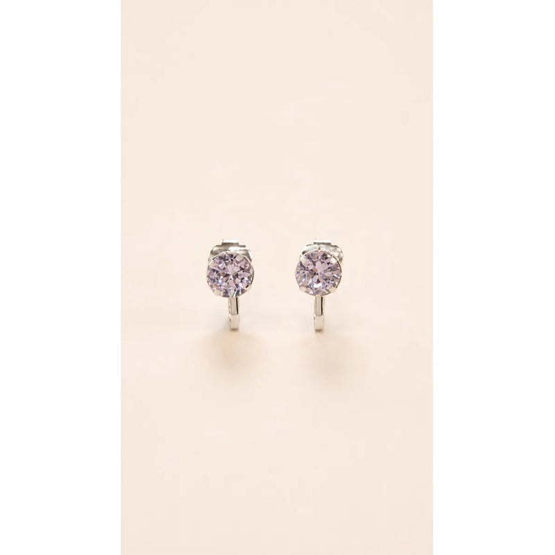 Aros Mujer Presion Brillante Grande Plateado Plateado