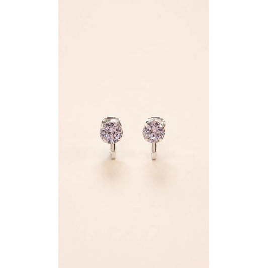 Aros Mujer Presion Brillante Grande Plateado Plateado