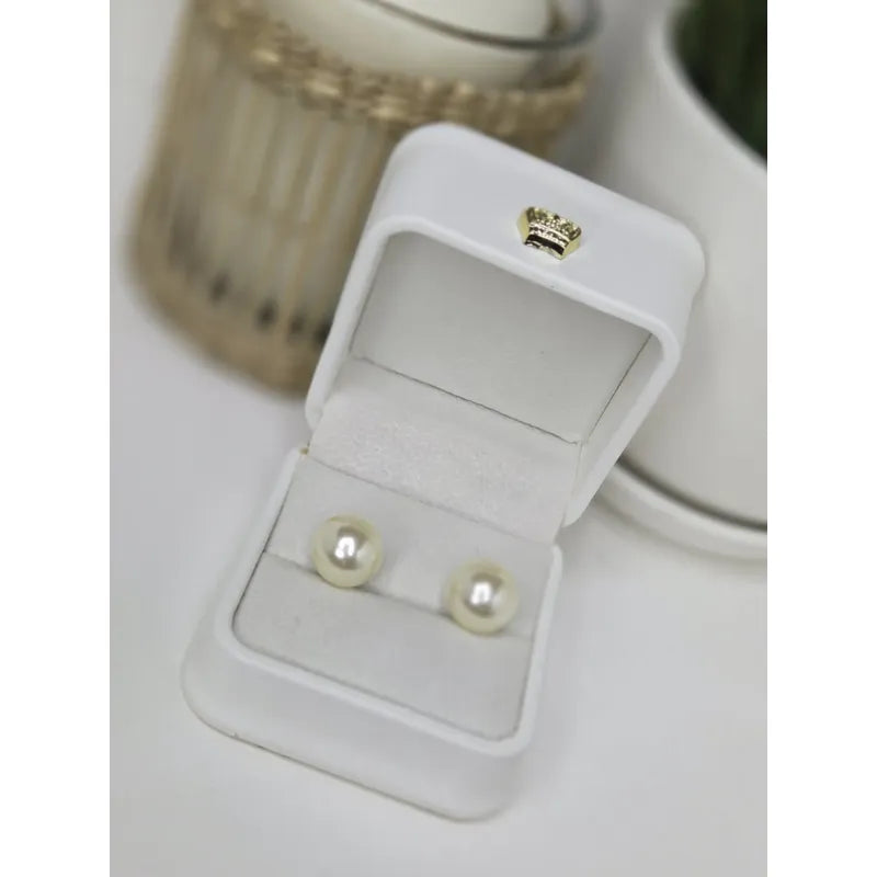 Aros Perlas Clásicas 12mm Enchapadas Oro 18k – Pendientes Elegantes Mujer