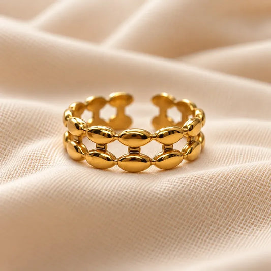 Anillo Cerca Dorado Dorado Ajustable