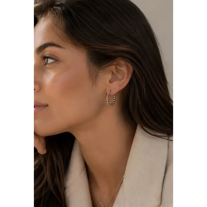 Aros Mujer Argollas Acero Inoxidable Minimalistas 20mm Plateado