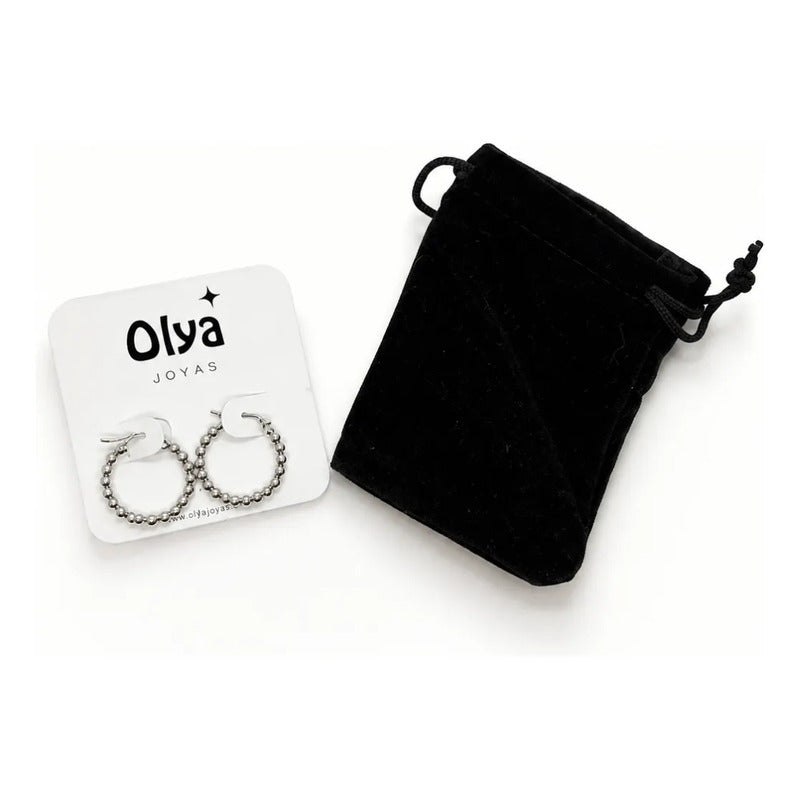 Aros Mujer Argollas Acero Inoxidable Minimalistas 20mm Plateado