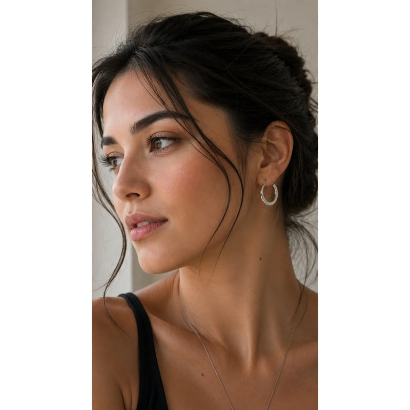Aros Dana Argollas Plateadas