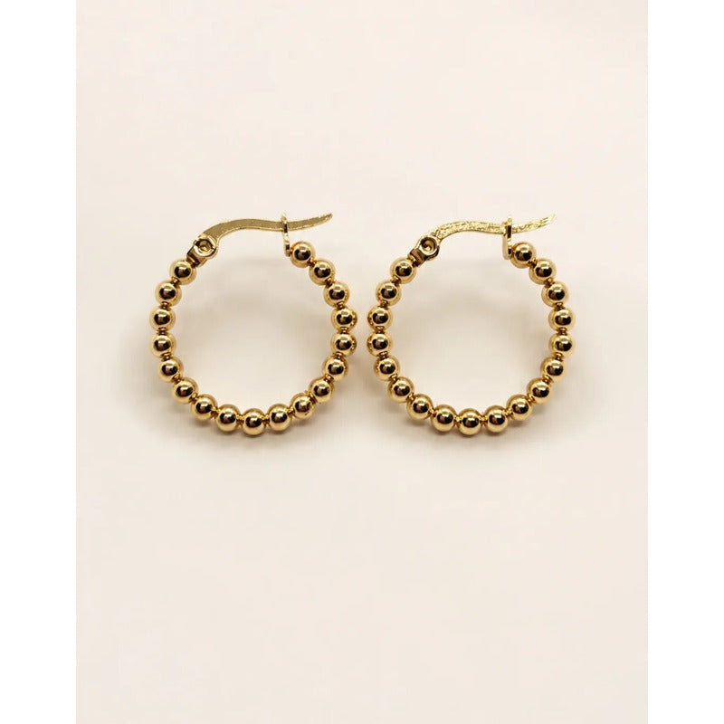 Aros Mujer Argollas Acero Inoxidable Minimalistas 20mm Dorado