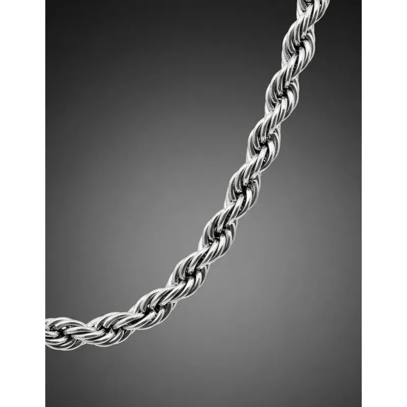 Cadena Tourbillon Hombre Acero Inoxidable 3mm Regalo Plateado