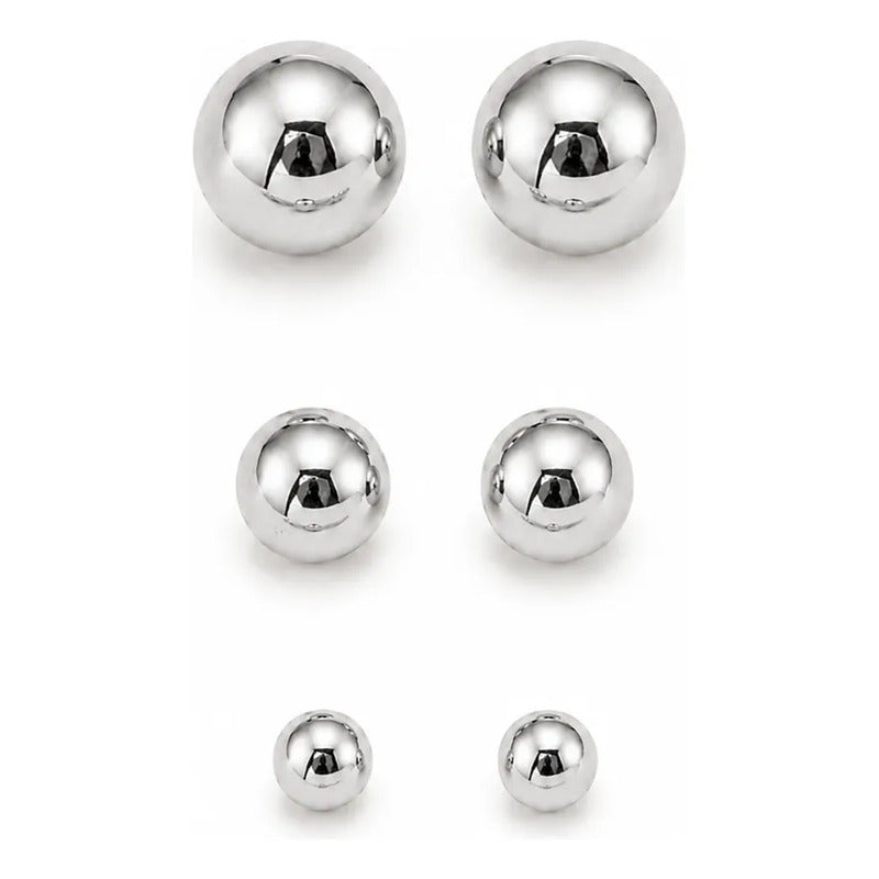 Set de aros Lía Plateado