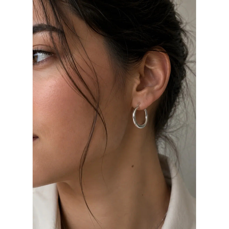 Aros Dana Argollas Plateadas