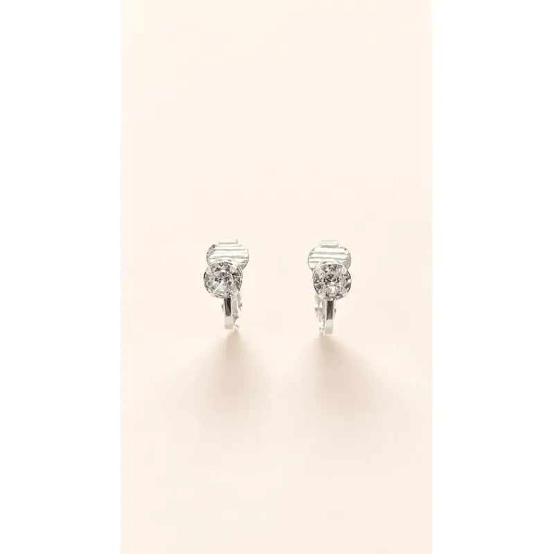 Aros Mujer Presion Brillante Pequeño Plateado Plateado