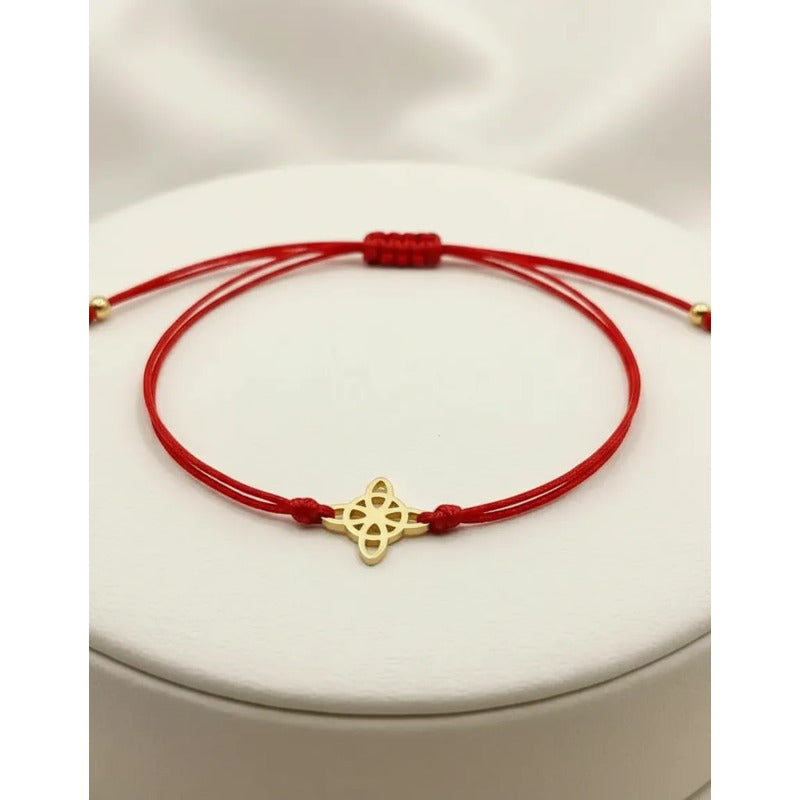 Pulsera Nudo De Bruja Rojo Amuleto Protección Acero Regalo Rojo 16 Cm