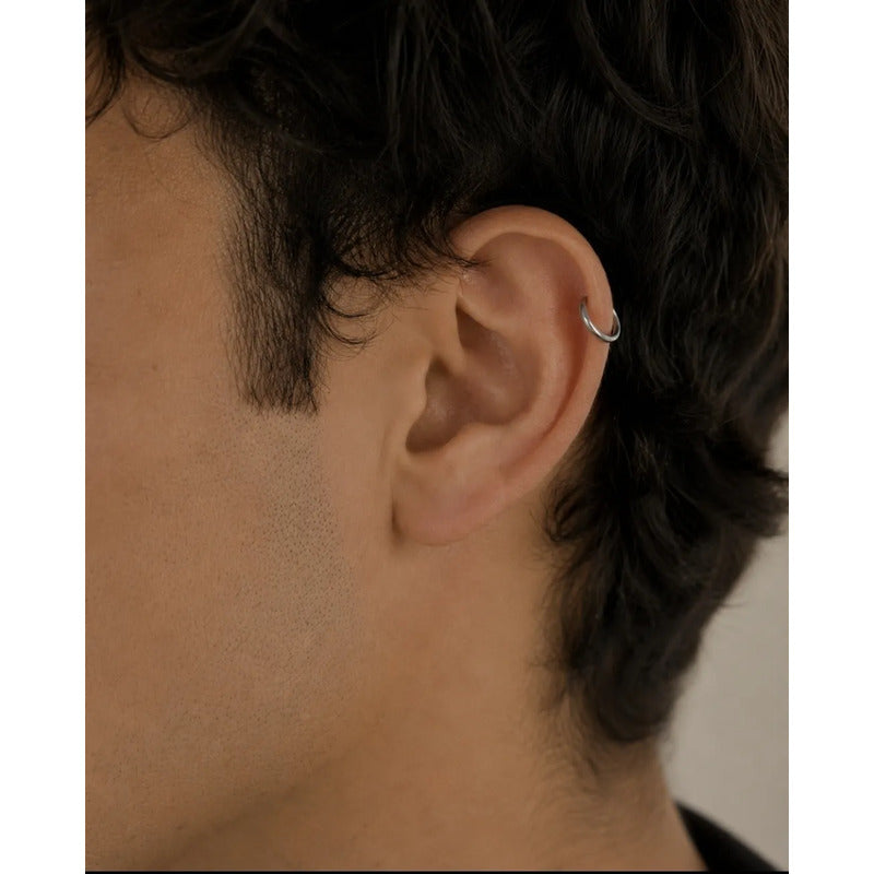Aros Clicker Argollas 10mm Acero Quirúrgico Hombre Unisex Plateado