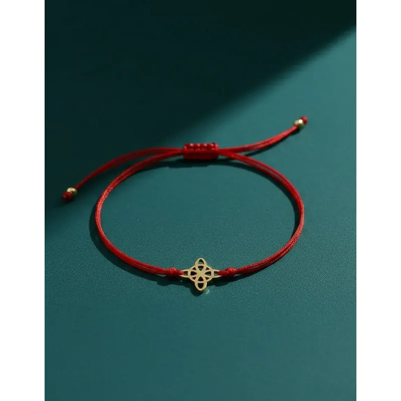 Pulsera Nudo De Bruja Rojo Amuleto Protección Acero Regalo Rojo 16 Cm