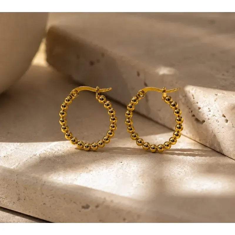 Aros Mujer Argollas Acero Inoxidable Minimalistas 20mm Dorado