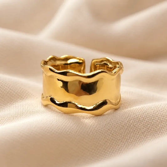 Anillo Franja Dorado Ajustable