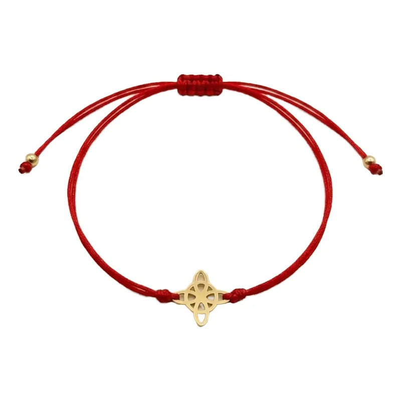 Pulsera Nudo De Bruja Rojo Amuleto Protección Acero Regalo Rojo 16 Cm