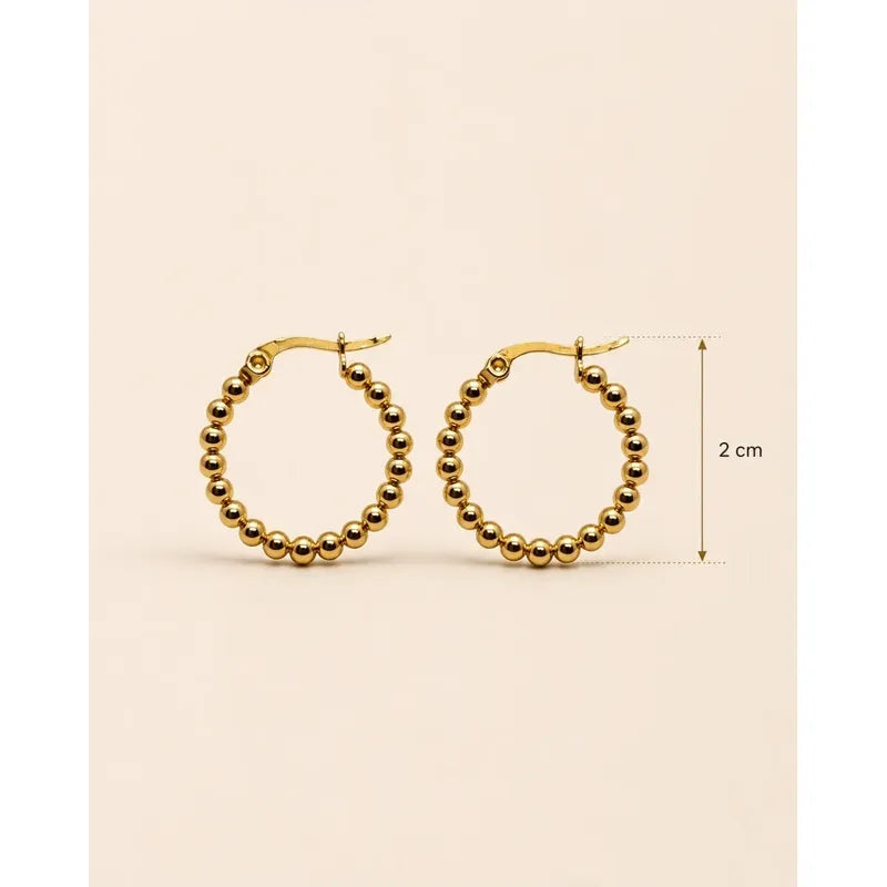 Aros Mujer Argollas Acero Inoxidable Minimalistas 20mm Dorado