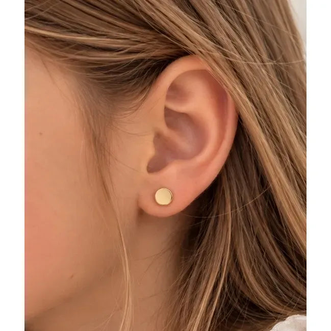 Aros Redondos Enchapados En Oro Tope Bebe Niña Regalo Dorado