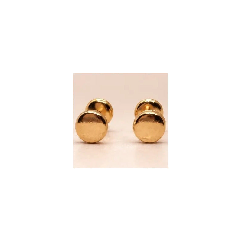 Aros Redondos Enchapados En Oro Tope Bebe Niña Regalo Dorado