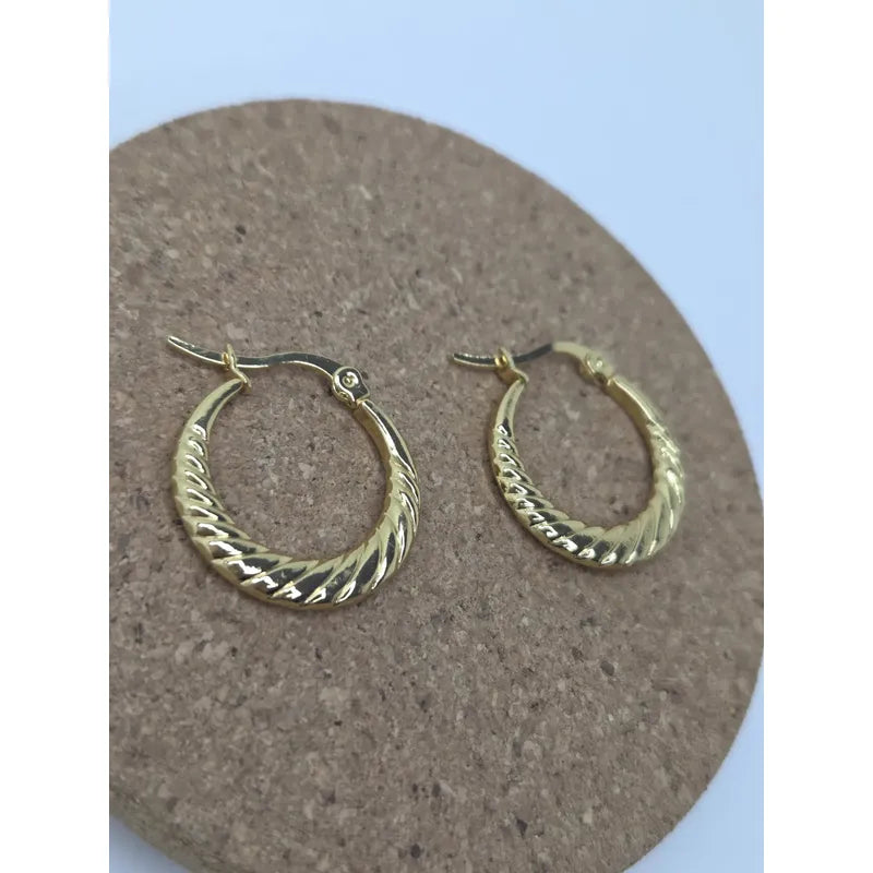 Aros Argollas Doradas Mujer Acero Inoxidable – Pendientes Elegantes Sin Alergia