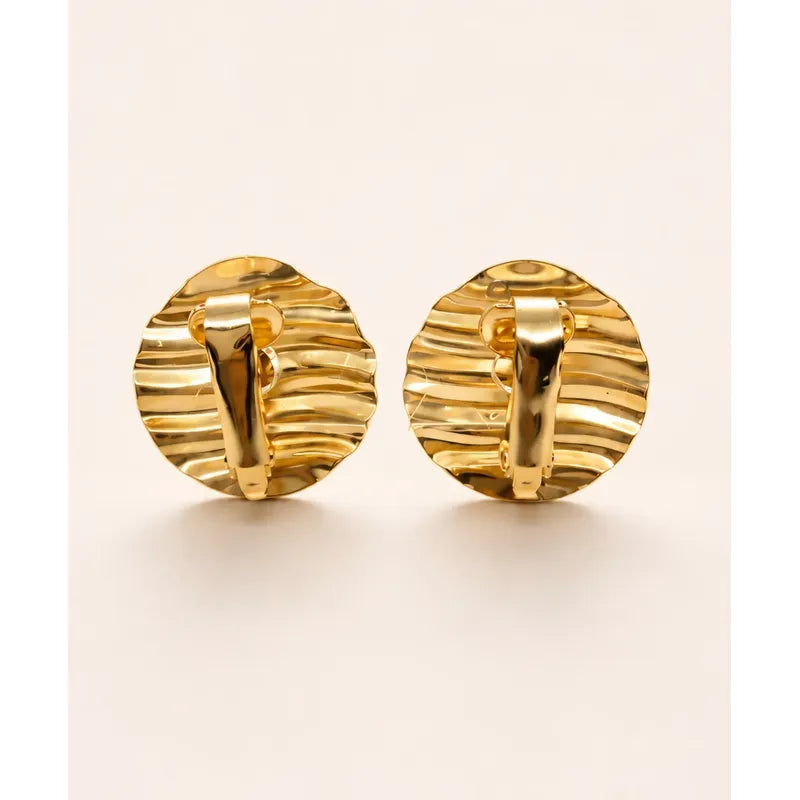 Aros A Presión Mujer Enchapados En Oro Redondos Regalo Clic Dorado