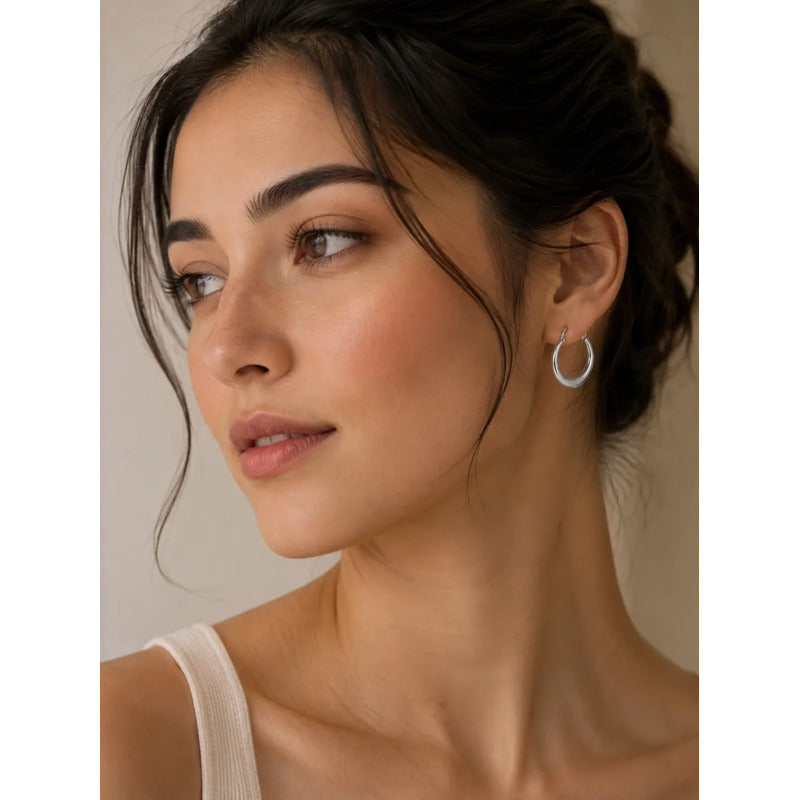 Aros Dana Argollas Plateadas
