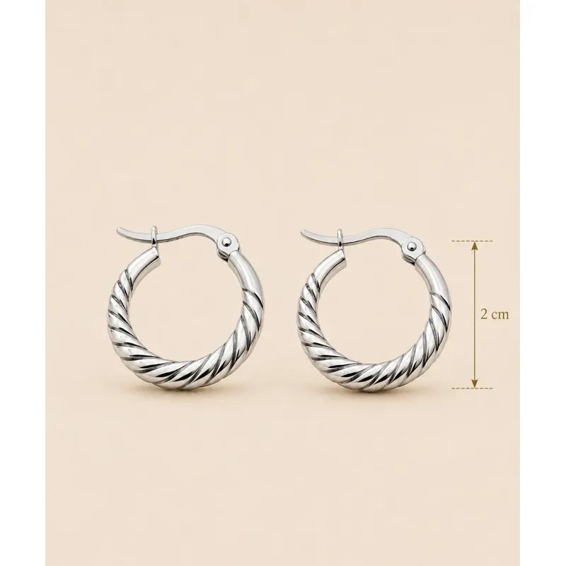 Aros Lena Argollas Plateadas
