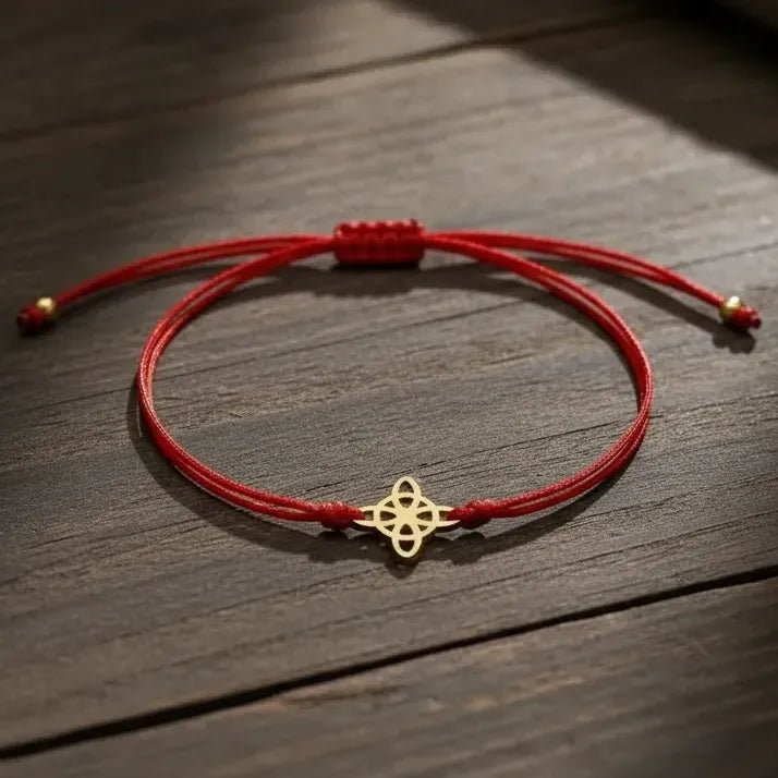 Pulsera Nudo De Bruja Rojo Amuleto Protección Acero Regalo Rojo 16 Cm