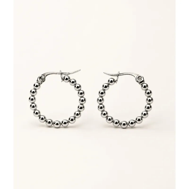 Aros Mujer Argollas Acero Inoxidable Minimalistas 20mm Plateado