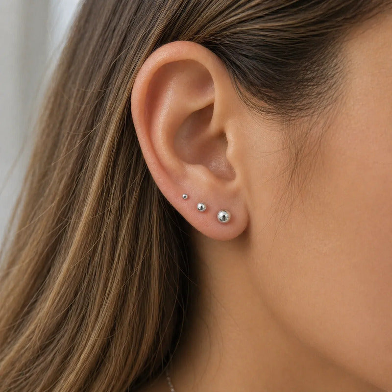 Set de aros Lía Plateado