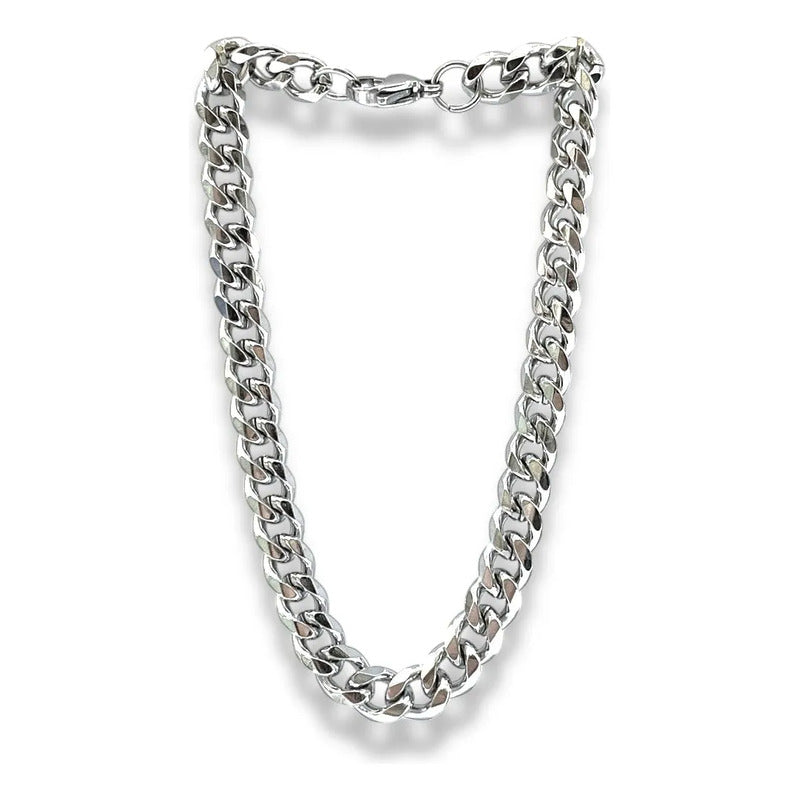 Pulsera Hombre Acero Inoxidable Cubana Clásica Estilo Urbano Eslabones 22 Cm