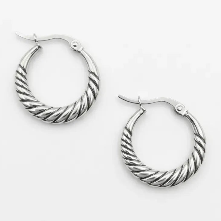 Aros Lena Argollas Plateadas