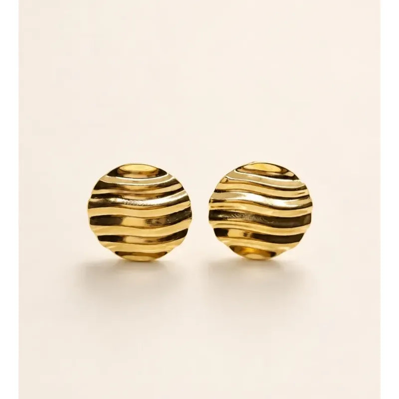 Aros A Presión Mujer Enchapados En Oro Redondos Regalo Clic Dorado