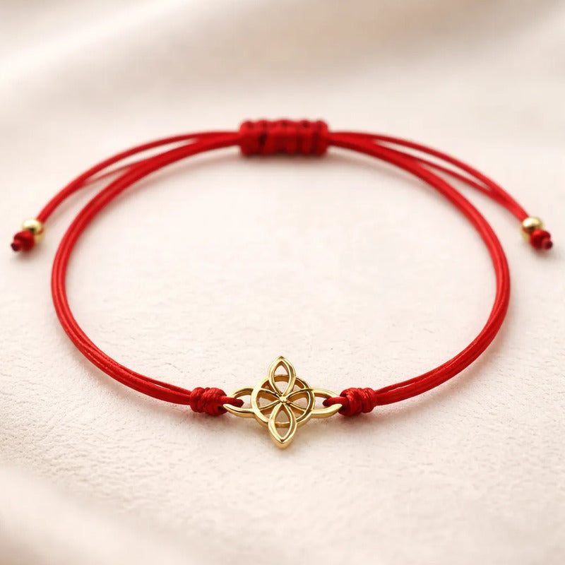 Pulsera Nudo De Bruja Rojo Amuleto Protección Acero Regalo Rojo 16 Cm